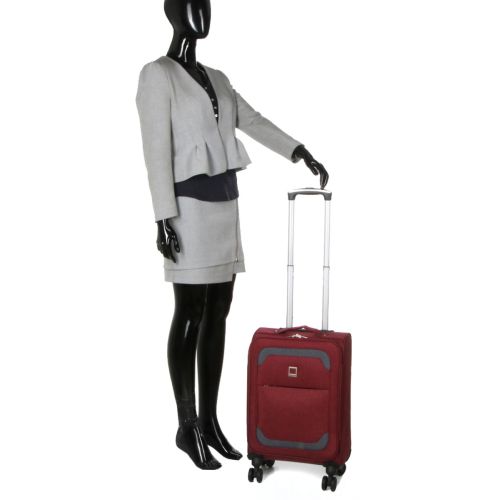 Чемодан Малый (S) тканевый Ручная кладь Airtex Worldline Tirana 608 на 4 колесах 55x35x20см 30л Бордовый