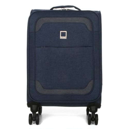Чемодан Малый (S) тканевый Ручная кладь Airtex Worldline Tirana 608 на 4 колесах 55x35x20см 30л Синий