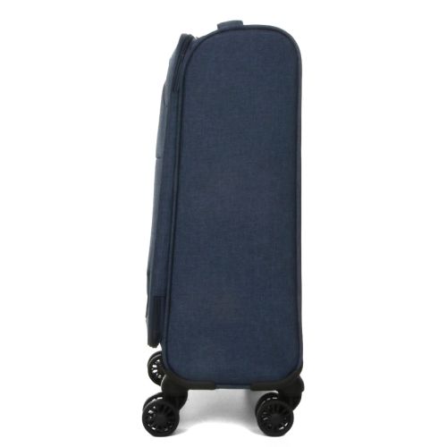 Чемодан Малый (S) тканевый Ручная кладь Airtex Worldline Tirana 608 на 4 колесах 55x35x20см 30л Синий