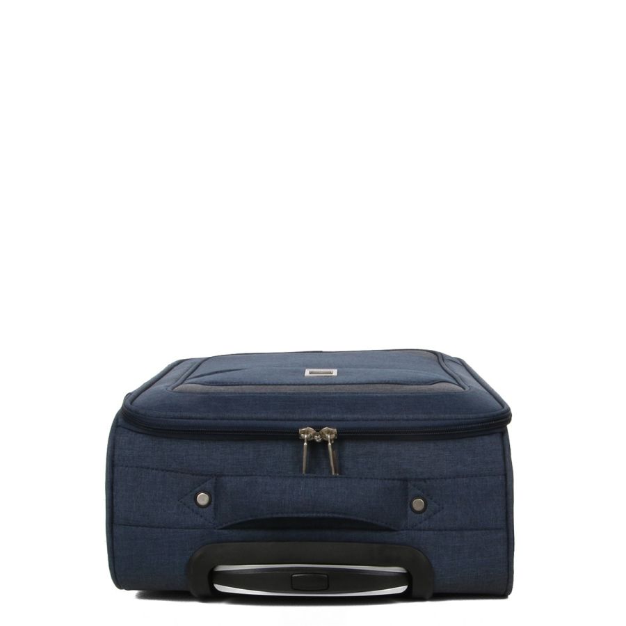 Чемодан Малый (S) тканевый Ручная кладь Airtex Worldline Tirana 608 на 4 колесах 55x35x20см 30л Синий