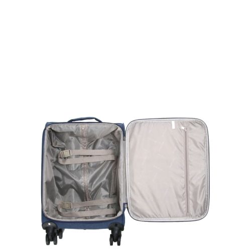 Чемодан Малый (S) тканевый Ручная кладь Airtex Worldline Tirana 608 на 4 колесах 55x35x20см 30л Синий