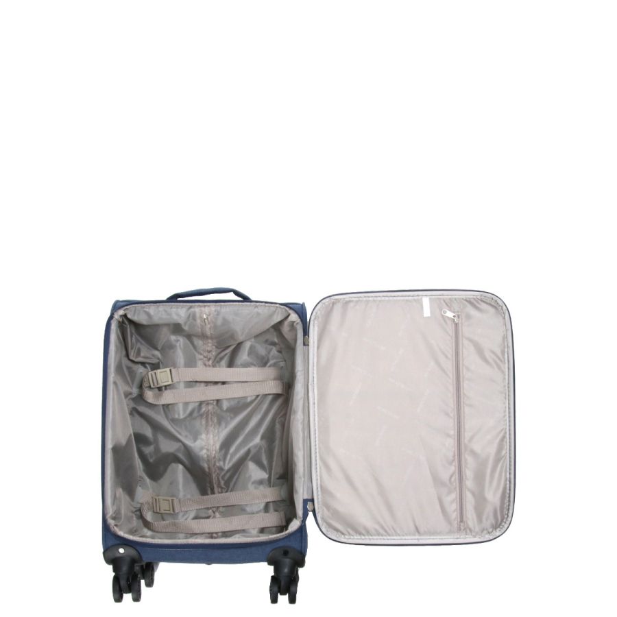 Чемодан Малый (S) тканевый Ручная кладь Airtex Worldline Tirana 608 на 4 колесах 55x35x20см 30л Синий