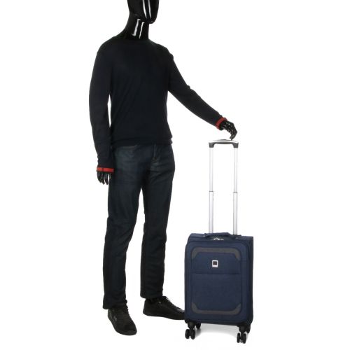 Чемодан Малый (S) тканевый Ручная кладь Airtex Worldline Tirana 608 на 4 колесах 55x35x20см 30л Синий