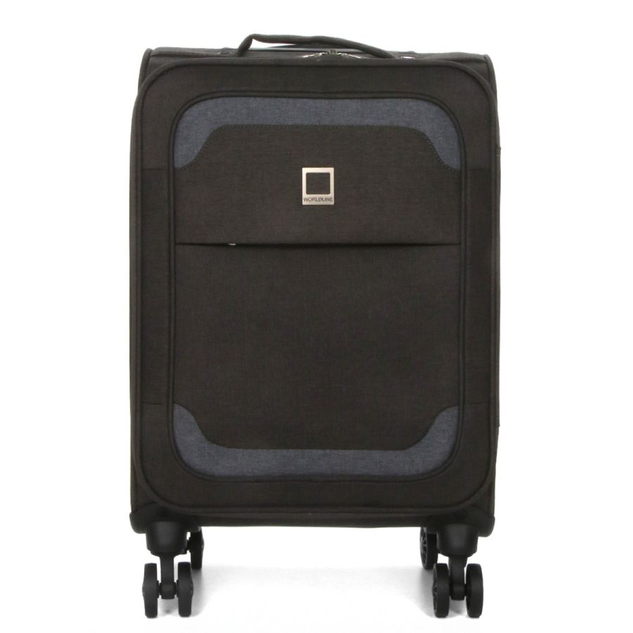 Чемодан Малый (S) тканевый Ручная кладь Airtex Worldline Tirana 608 на 4 колесах 55x35x20см 30л Серый