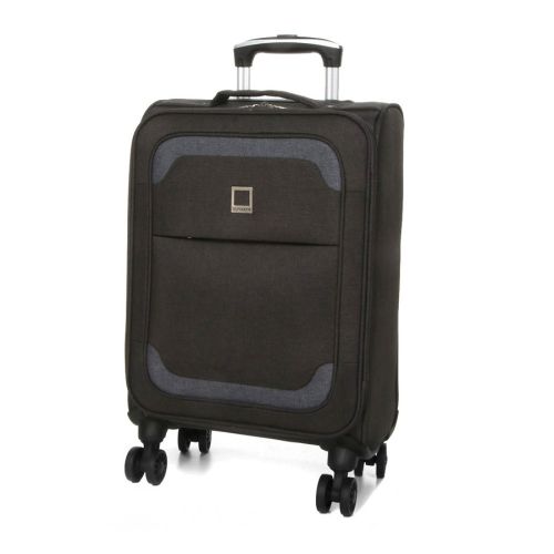 Чемодан Малый (S) тканевый Ручная кладь Airtex Worldline Tirana 608 на 4 колесах 55x35x20см 30л Серый