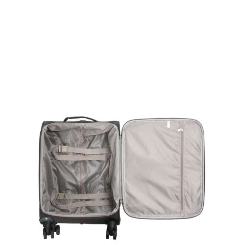 Чемодан Малый (S) тканевый Ручная кладь Airtex Worldline Tirana 608 на 4 колесах 55x35x20см 30л Серый