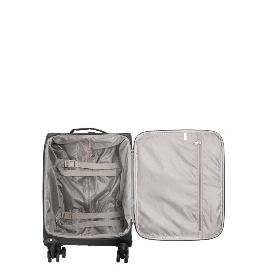 Чемодан Малый (S) тканевый Ручная кладь Airtex Worldline Tirana 608 на 4 колесах 55x35x20см 30л Серый