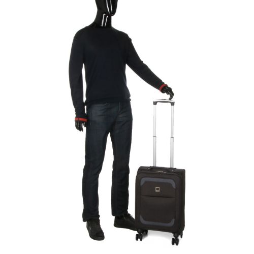 Чемодан Малый (S) тканевый Ручная кладь Airtex Worldline Tirana 608 на 4 колесах 55x35x20см 30л Серый