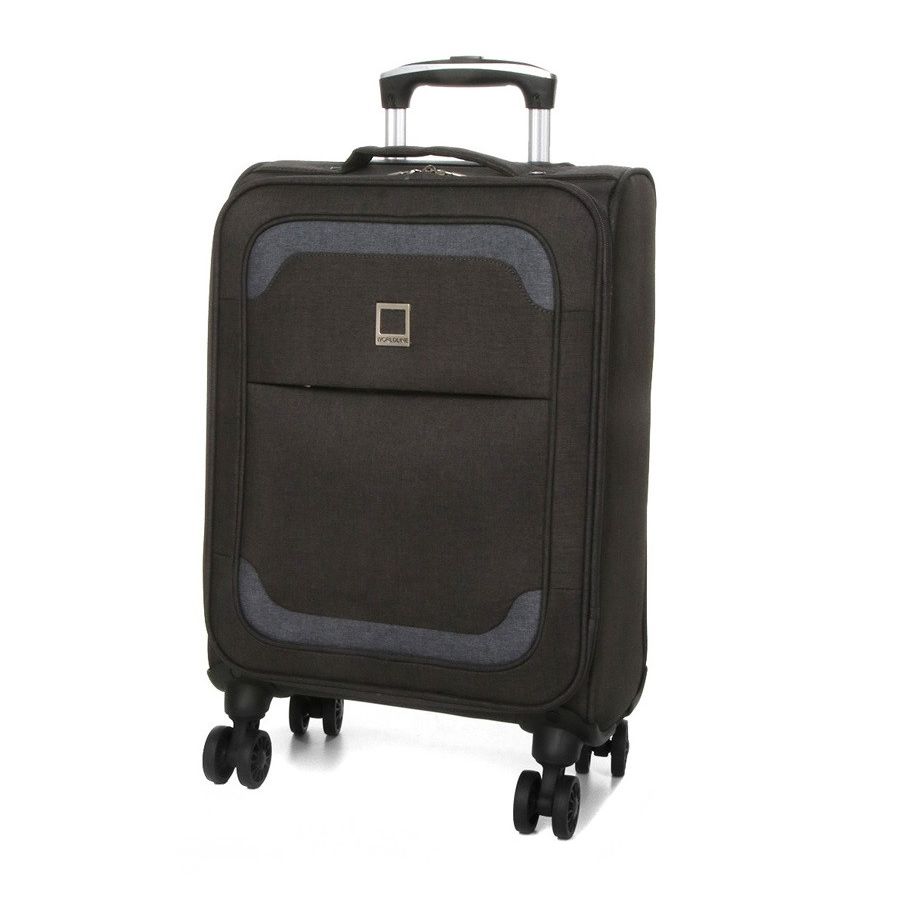Чемодан Малый (S) тканевый Ручная кладь Airtex Worldline Tirana 608 на 4 колесах 55x35x20см 30л Серый