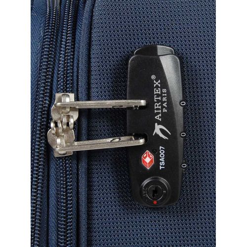 Чемодан Малый 55х35х20 см 27 л тканевый Airtex 825 4 колеса Синий