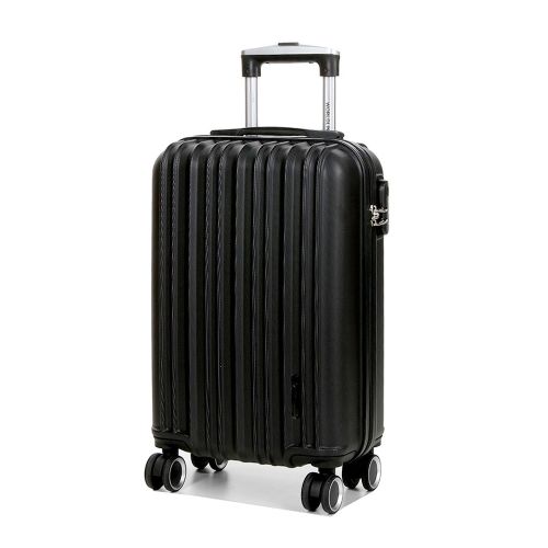 Чемодан поликарбонат Малый (S) под Ручную кладь Airtex 623 35л 55x35x20см Черный (Black)