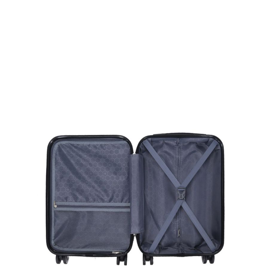 Чемодан поликарбонат Малый (S) под Ручную кладь Airtex 623 35л 55x35x20см Черный (Black)