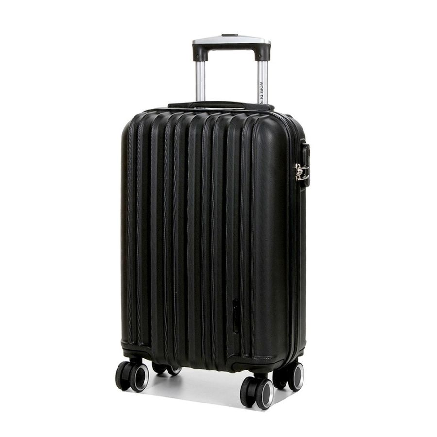 Чемодан поликарбонат Малый (S) под Ручную кладь Airtex 623 35л 55x35x20см Черный (Black)