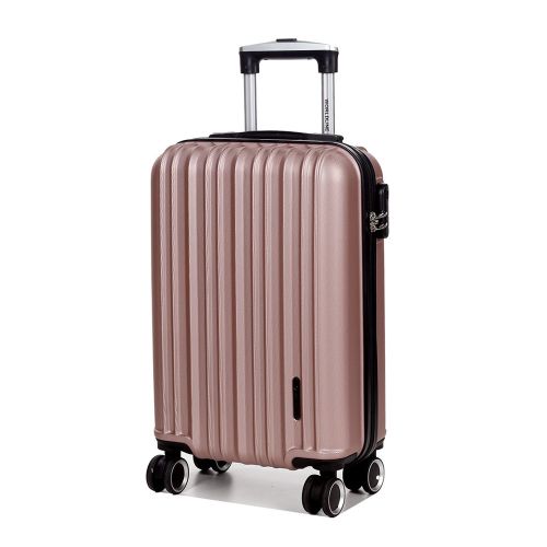 Чемодан поликарбонат Малый (S) под Ручную кладь Airtex 623 35л 55x35x20см Розовое золото (Rose gold)