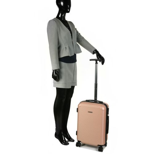 Чемодан дорожный Малый (S) под Ручную кладь Поликарбонат Airtex 968 29л 55x35x22см Шампань