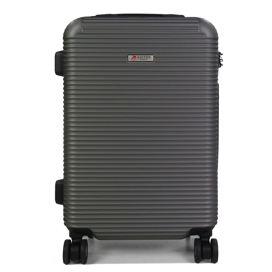 Чемодан дорожный Малый (S) под Ручную кладь Поликарбонат Airtex 968 29л 55x35x22см Темно-серый (Dark grey)