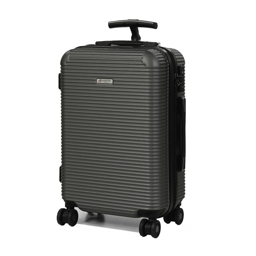 Чемодан дорожный Малый (S) под Ручную кладь Поликарбонат Airtex 968 29л 55x35x22см Темно-серый (Dark grey)