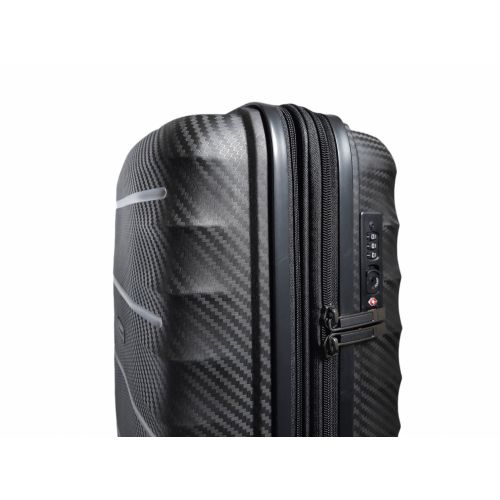 Чемодан дорожный Малый (S) под Ручную кладь Полипропилен Airtex 242 45л 55x39,5x22,5см Черный (Black)