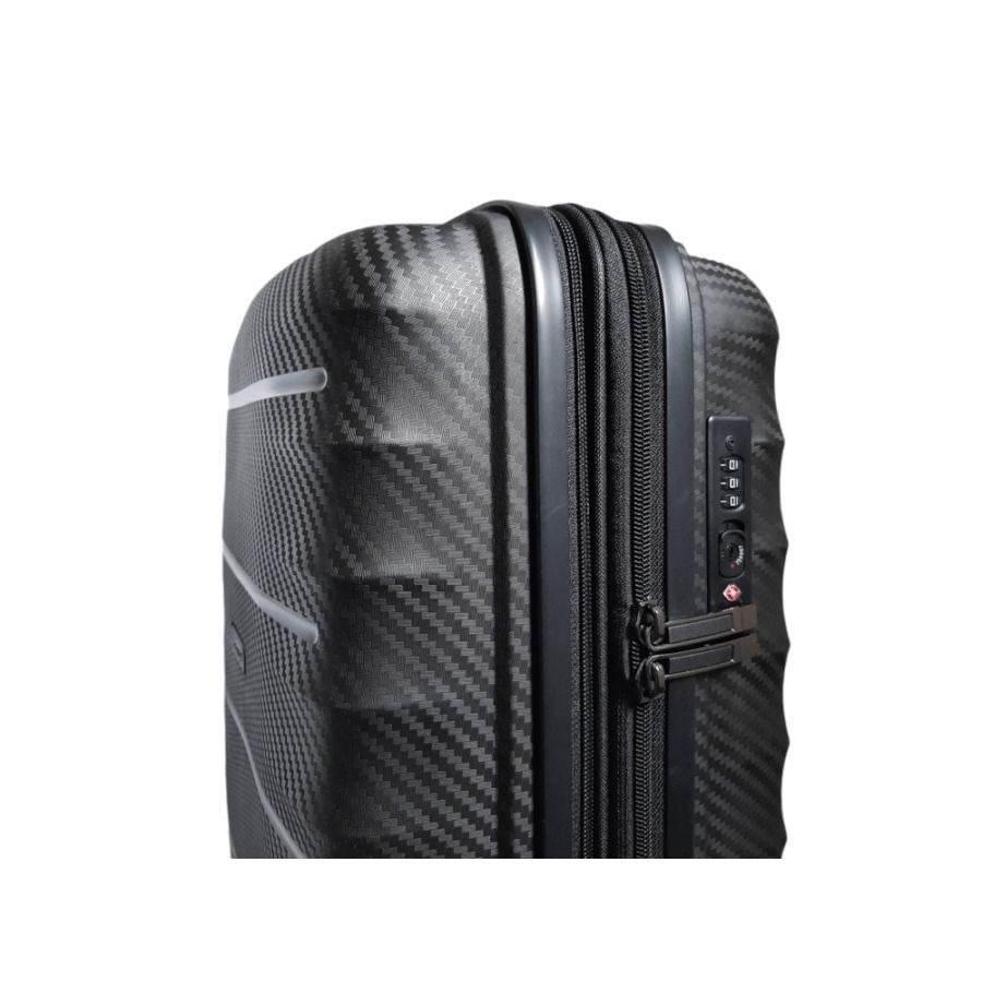 Чемодан дорожный Малый (S) под Ручную кладь Полипропилен Airtex 242 45л 55x39,5x22,5см Черный (Black)