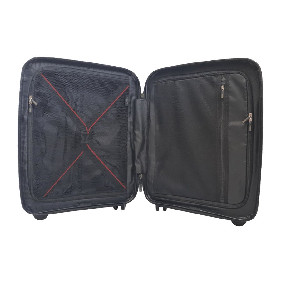 Чемодан дорожный Малый (S) под Ручную кладь Полипропилен Airtex 245 40л 55x39,5x20см Черный (Black)