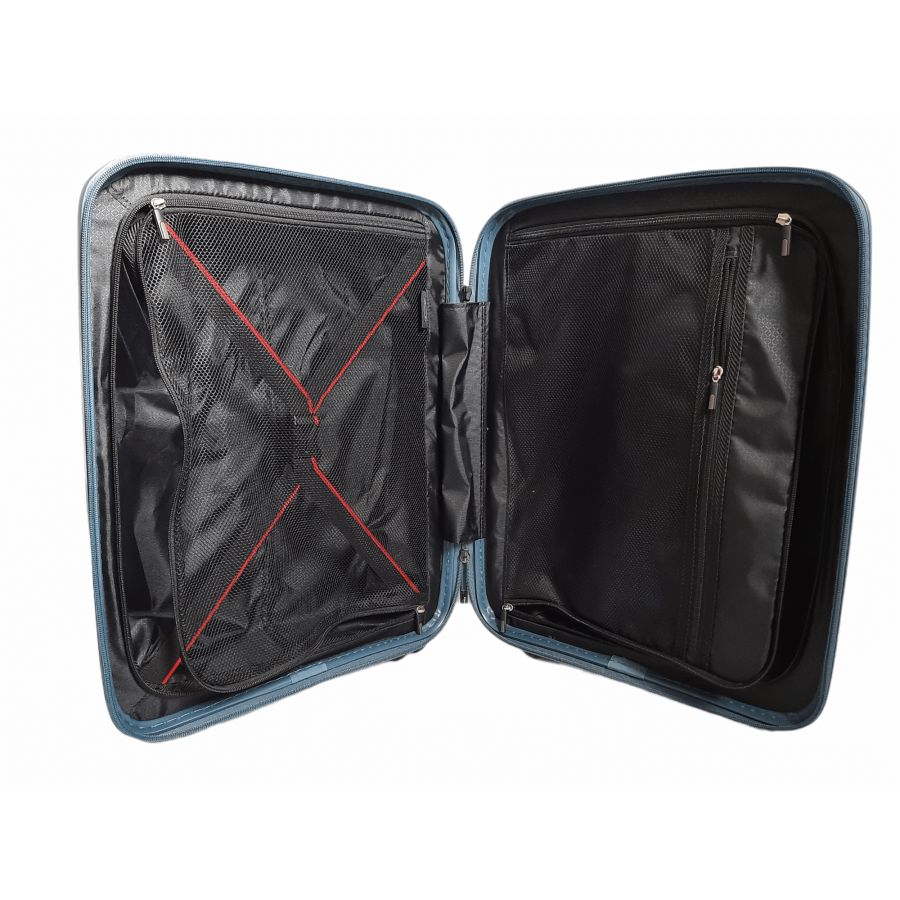 Чемодан дорожный Малый (S) под Ручную кладь Полипропилен Airtex 245 40л 55x39,5x20см Синий (Blue)