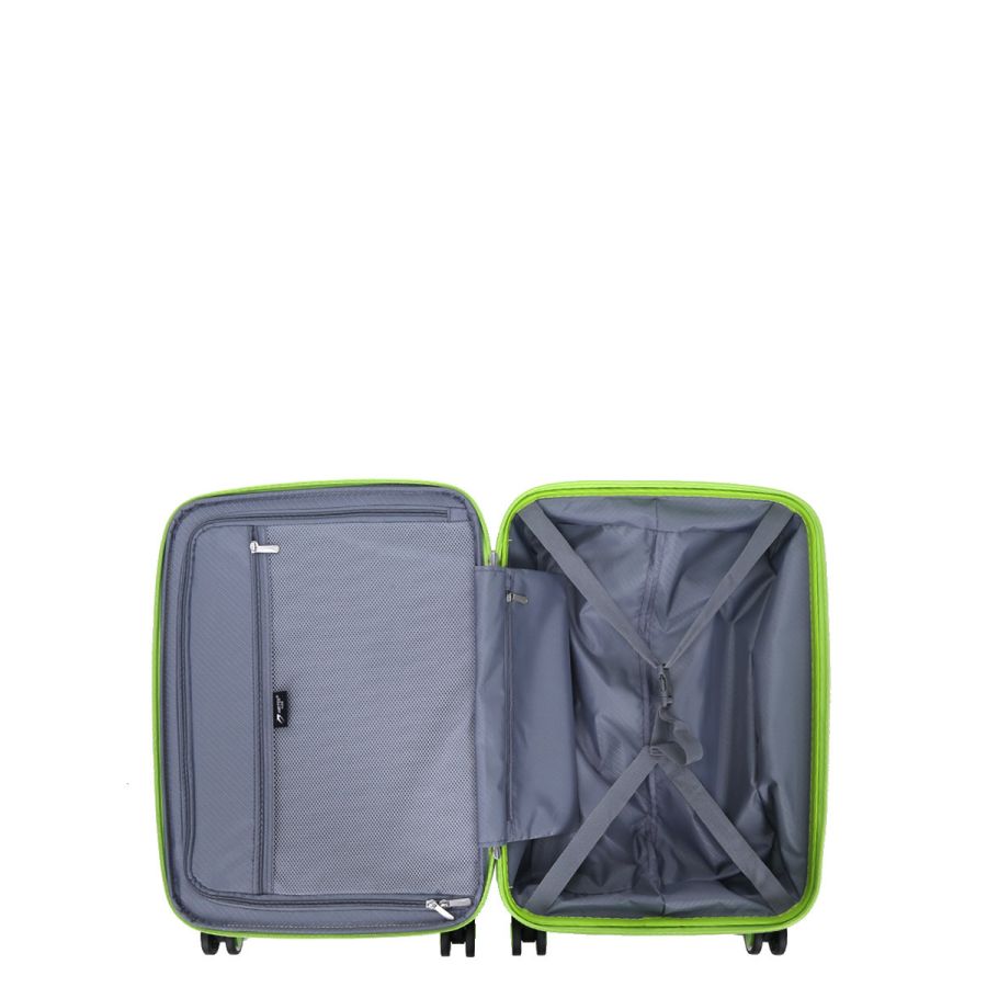 Чемодан дорожный Малый (S) под Ручную кладь Полипропилен Airtex 637 38 л 56x38x22 см Салатовый (Limon)