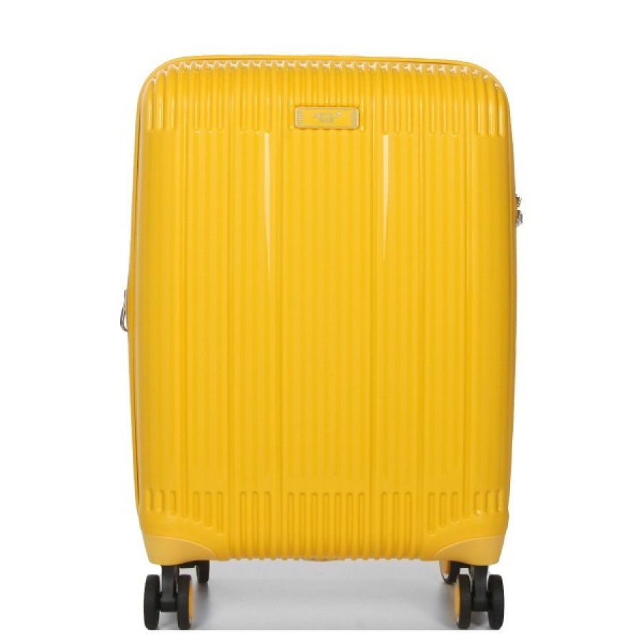 Чемодан дорожный Малый (S) под Ручную кладь Полипропилен Airtex 637 38 л 56x38x22 см Желтый