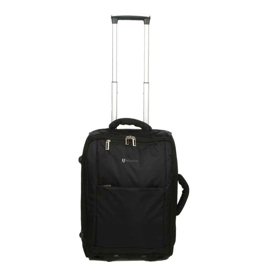 Чемодан Малый (S) тканевый на 2 колесах Airtex 525 Queluz 50x34x18 см 30,6 л Черный