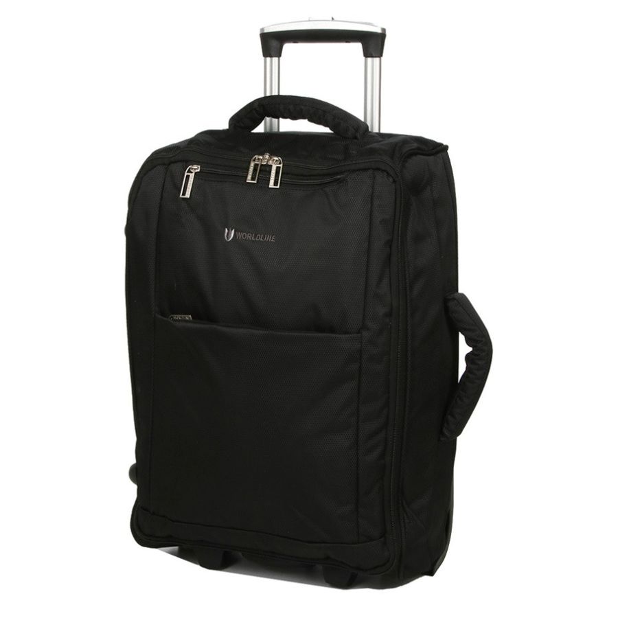 Чемодан Малый (S) тканевый на 2 колесах Airtex 525 Queluz 50x34x18 см 30,6 л Черный