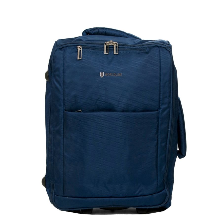 Чемодан Малый (S) тканевый на 2 колесах Airtex 525 Queluz 50x34x18 см 30,6 л Синий