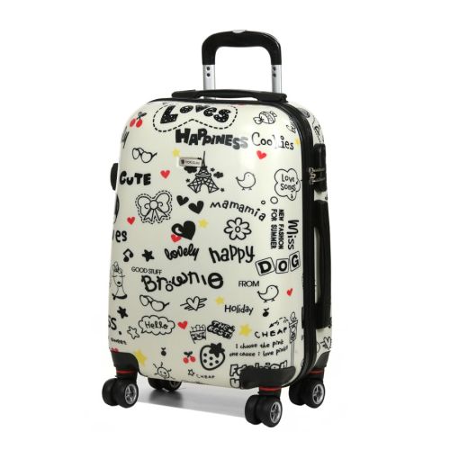 Чемодан Малый (S) Поликарбонат под Ручную кладь Worldline Airtex 809 Stamp 44 л 54x35x23 см Разноцветный