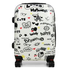 Чемодан Малый (S) Поликарбонат под Ручную кладь Worldline Airteх 809 Love 44 л 54х35х23 см Разноцветный