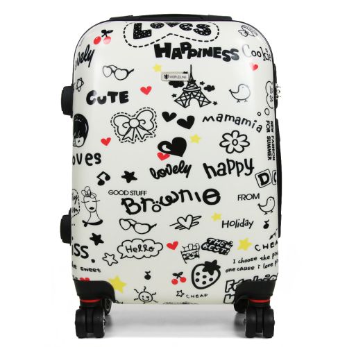 Чемодан Малый (S) Поликарбонат под Ручную кладь Worldline Airtex 809 Love 44 л 54x35x23 см Разноцветный
