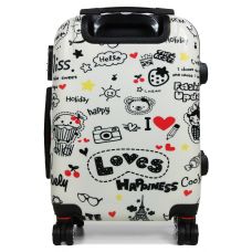 Чемодан Малый (S) Поликарбонат под Ручную кладь Worldline Airteх 809 Love 44 л 54х35х23 см Разноцветный