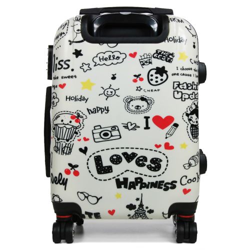 Чемодан Малый (S) Поликарбонат под Ручную кладь Worldline Airtex 809 Love 44 л 54x35x23 см Разноцветный