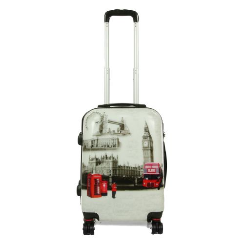 Чемодан Малый (S) Поликарбонат под Ручную кладь Worldline Airtex 809 London 44 л 54x35x23 см Разноцветный