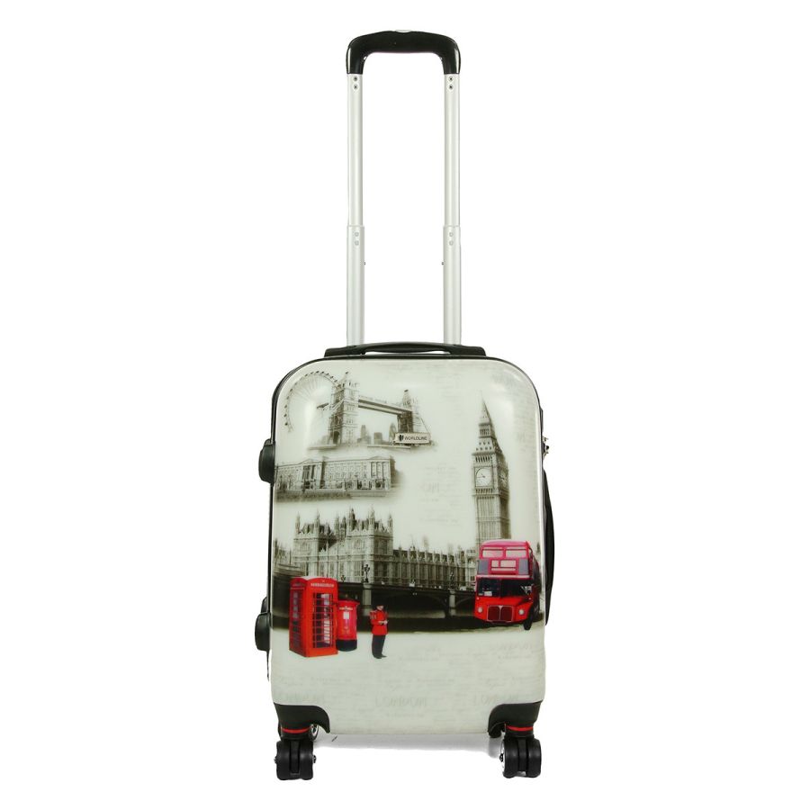 Чемодан Малый (S) Поликарбонат под Ручную кладь Worldline Airtex 809 London 44 л 54x35x23 см Разноцветный