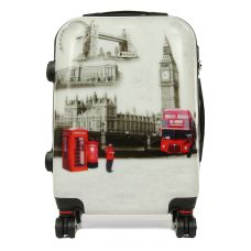 Чемодан Малый (S) Поликарбонат под Ручную кладь Worldline Airteх 809 London 44 л 54х35х23 см Разноцветный