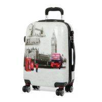 Чемодан Малый (S) Поликарбонат под Ручную кладь Worldline Airteх 809 London 44 л 54х35х23 см Разноцветный