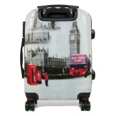 Чемодан Малый (S) Поликарбонат под Ручную кладь Worldline Airteх 809 London 44 л 54х35х23 см Разноцветный