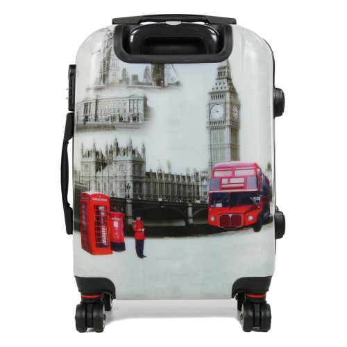 Чемодан Малый (S) Поликарбонат под Ручную кладь Worldline Airtex 809 London 44 л 54x35x23 см Разноцветный
