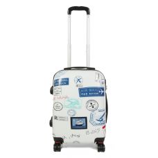 Чемодан Малый (S) Поликарбонат под Ручную кладь Worldline Airteх 809 Stamp 44 л 54х35х23 см Разноцветный