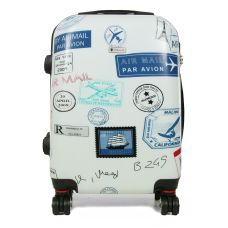 Чемодан Малый (S) Поликарбонат под Ручную кладь Worldline Airteх 809 Stamp 44 л 54х35х23 см Разноцветный