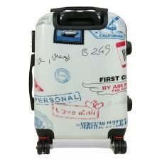 Чемодан Малый (S) Поликарбонат под Ручную кладь Worldline Airteх 809 Stamp 44 л 54х35х23 см Разноцветный