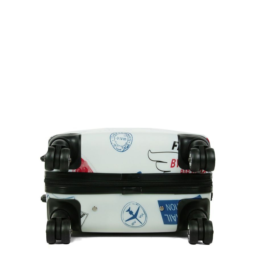 Чемодан Малый (S) Поликарбонат под Ручную кладь Worldline Airtex 809 Stamp 44 л 54x35x23 см Разноцветный