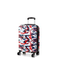 Чемодан Малый (S) Поликарбонат под Ручную кладь Airteх 960 Camo 35 л 54х35х20 см Милитари красный