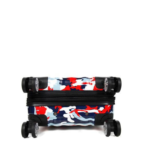 Чемодан Малый (S) Поликарбонат под Ручную кладь Airtex 960 Camo 35 л 54x35x20 см Милитари красный