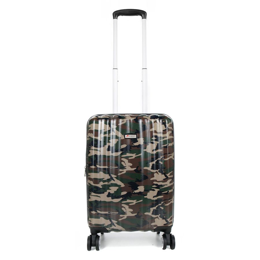 Чемодан Малый (S) Поликарбонат под Ручную кладь Airtex 960 Camo 35 л 54x35x20 см Милитари хаки