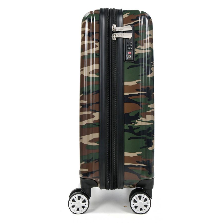 Чемодан Малый (S) Поликарбонат под Ручную кладь Airtex 960 Camo 35 л 54x35x20 см Милитари хаки