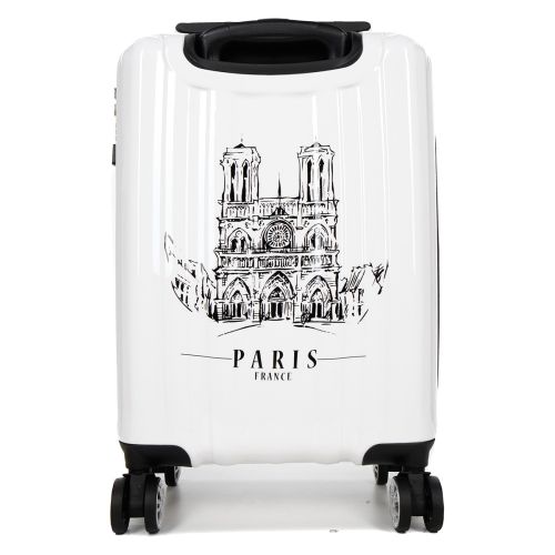 Чемодан Малый (S) Поликарбонат под Ручную кладь Airtex 960 Notre Dame 35 л 54x35x20 см Белый